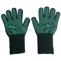 SEB KAMADO China - Guantes de Cocina Clásicos Negros y Rojos Personalizados con Forro de Algodón, Resistentes al Calor, para Horno, Barbacoa, Tejidos a Mano
