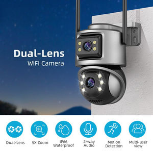 Draadloze PTZ-domecamera met dubbele lens, Gun-Ball-koppeling, HD, tweerichtingsaudio, bewegingsdetectie, nachtzicht, geheugenkaart - Product Image 1