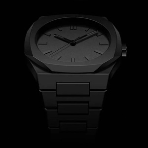 Reloj octogonal minimalista de acero inoxidable negro, reloj de pulsera de cuarzo con brazalete integrado para hombre - Product Image 3