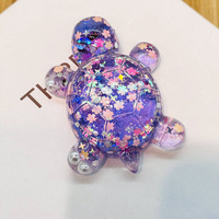 Porte-clés pendentif liquide à paillettes et sable mouvant, effet tortue, lumineux dans le noir, pour couple, sac à dos, voiture, bureau, décoration et jouet