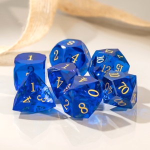 Juego de 7 Dados de Resina de Color Sólido Personalizados con Bordes Afilados, Dados Poliédricos D20 DND para Juegos de Mesa RPG, Regalo de Dungeons and Dragons - Product Image 1