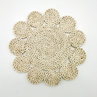 Nouveauté : Sets de table modernes en tissu tissé à la main, réutilisables, diamètre 38 cm, motif floral, isolation thermique pour table à manger – Approvisionnement direct usine