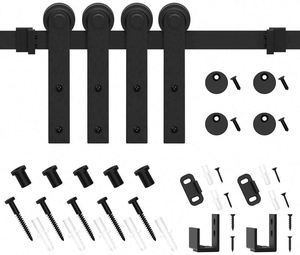 WEKIS Super Mini 6.6FT Brass Steel I-Shape Hanger Double Doors Kit Small TV <b>Stands</b> Wardrobe Cabinets Easy Screw Industrial Barn - Product Image 6