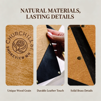 Maßgefertigte Vintage Holz-Menühalter Gäste-Rechnungsbücher mit Ledereinband Outdoor-Golfturnier-Broschüren Restaurant-Rechnungsabdeckungen