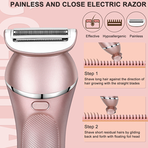 Kit d'épilation électrique multifonctionnel 3-en-1 HATTEKER RSCX-9612 pour femmes, recharge USB, épilateur facial, rasoir corporel - Product Image 4