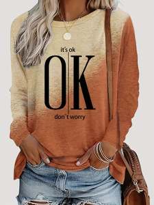 Femmes être gentil <span class=keywords><strong>c</strong></span>'<span class=keywords><strong>est</strong></span> <span class=keywords><strong>vraiment</strong></span> pas si dur imprimé sweat lettre imprimé col rond T-shirt décontracté haut à manches longues - Product Image 5