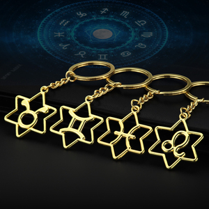 Wholesale Copper 12 Constellations logo Keychain/Keyring Hollow-carved Design 12 Constellations Pendant <strong>Gift</strong> for Birsday <strong>Gifts</strong> - Product Image 3