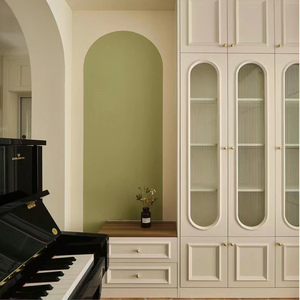 Armoire Pliante en Bois de Style Français Haut de Gamme, Série Crème Luxe Léger, pour Chambre à Coucher, <span class=keywords><strong>Dressing</strong></span> <span class=keywords><strong>Professionnel</strong></span> Personnalisé - Product Image 2