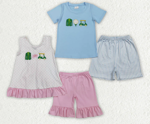 ชุดเสื้อผ้าเด็กชายหญิงลายปักกอล์ฟทรัคกิ้ง กางเกงขาสั้น - Product Image 5