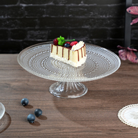 Récipient d'assiette à gâteau en verre classique élégant Stockage de fruits personnalisé Verrerie Solution de stockage d'aliments en gros