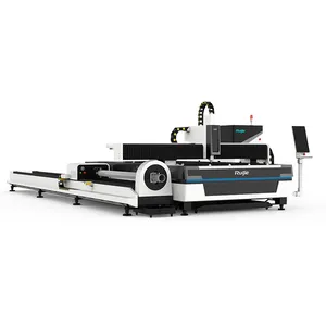 Ruijie mesin pemotong tabung dan logam, plat Laser serat Shandong 3015HT 6KW untuk pemotong tabung pipa logam