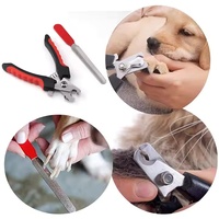 Ciseaux à ongles pour animaux de compagnie en acier inoxydable à lame tranchante, vente en gros d'usine OEM, coupe-ongles portable pour chats et chiens avec lime à ongles
