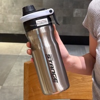 Nouvelle Bouteille d'Eau Sportive Isotherme en Acier Inoxydable Grande Capacité pour l'Été, Portable pour l'Extérieur et la Rentrée Scolaire