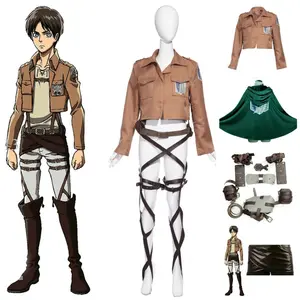 Jaket Cosplay Attack on Titan Shingeki no Kyojin Freedom Wings Jaket Pria Wanita mantel kostum Anime Halloween Jepang