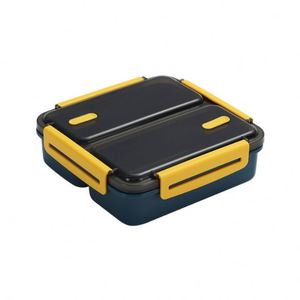 Boîte à lunch bento en paille de blé écologique à grande capacité 1100 ml, simple couche, 3 compartiments, pour l'école, le bureau, les pique-niques et les voyages - Product Image 5