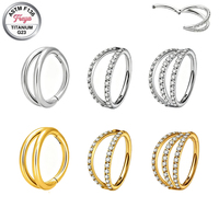 Anneau de piercing pour le nez en titane ASTM F136 poli miroir, clicker de septum G23, hypoallergénique, pour l'oreille, Daith, Helix, bijoux de corps
