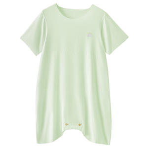 Body de Bebé de Manga Corta, Tejido Transpirable, Unisex, Pijama de Verano, Color Verde Polvo con Estrellas - Product Image 1