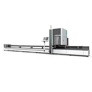 Fiber laser pipe cutting machine 2000W metal tube 6m CNC lazer cutter machine 6000*220mm low cost 2kW