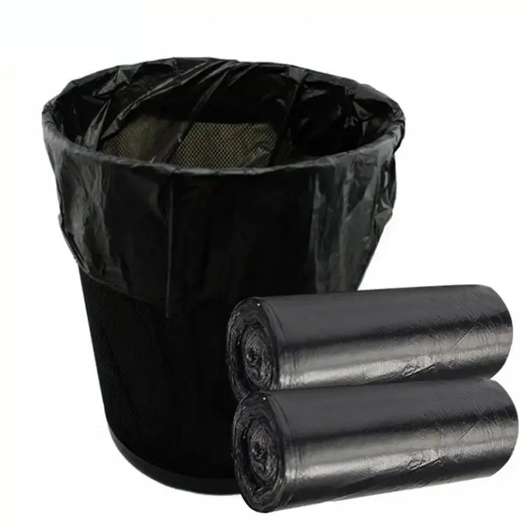 Wholesale Customized HDPE Black Star Sealed Perforated Garbage Trash Can Liner Bag In Roll