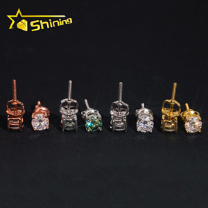 Wholesale Bulk Jewelry 925 Sterling <strong>Silver</strong> Round Cut 5mm Earrings Women <strong>Small</strong> <strong>Studs</strong> for Making Vvs Miossanite Iced Out - Product Image 5