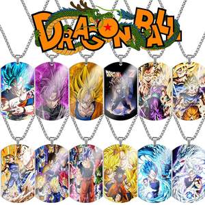 60 Estilos de Accesorios de Anime DBZ, Llavero de <span class=keywords><strong>Goku</strong></span>, Collar DBZ, Trunks, Vegeta, Gogeta, Llavero de Metal de Anime, Anillo de Llavero de Acero de Titanio - Product Image 1