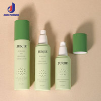 Bouteille en plastique PET vert givré pour crème et shampoing, avec pompe pulvérisatrice, design cylindrique, vaporisateur fin pour liquides – Meilleures ventes