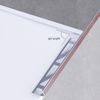 Profilé de bordure de sol en céramique en aluminium flexible de Foshan, extrusion de profilé en métal chromé, angle de carrelage en forme de L en laiton