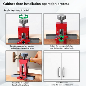 Durable Cabinet <strong>Door</strong> <strong>Hinge</strong> Mounting Jig Set Aluminum Alloy <strong>Adjustable</strong> Template <strong>Tool</strong> for Efficient Cabinet Installation - Product Image 6