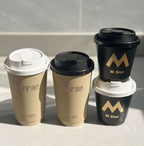 แก้วกาแฟกระดาษสองชั้นพิมพ์โลโก้ตามสั่ง สีสันสดใส สำหรับเครื่องดื่มร้อน ขายส่งแบบใช้แล้วทิ้ง เหมาะสำหรับชา - Product Image 2