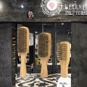 Nouveau Pinceau de Maquillage Double Face pour Hommes en Poils de Sanglier Naturels, Manche en Bois, Taille Standard, Qualité Supérieure, Compatible avec le <span class=keywords><strong>Baume</strong></span> <span class=keywords><strong>à</strong></span> Lèvres - Product Image 3