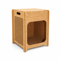 Mesa de Noche de Corcho Rascable sin Herramientas para Gatos, Mesa Auxiliar Multifuncional para Mascotas, Escondite para Entrada Principal, 400 x 400 x 500 mm