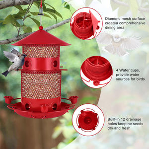 Comedero automático para pájaros y mascotas colgante de Metal con contenedor de almacenamiento de alimentos, temporizador programable, perfecto para pájaros pequeños enjaulados - Product Image 5