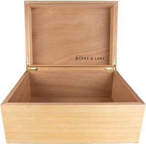 Wooden Box Large Wooden Box With Hinged Lid - Wood Storage White Stash Box Decorative