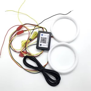 Đèn <span class=keywords><strong>LED</strong></span> RGB điều khiển bằng ứng dụng, vòng halo mắt thiên thần 85mm 90mm 95mm, đèn chiếu <span class=keywords><strong>LED</strong></span> ô tô bằng vải cotton, 12V - Product Image 6