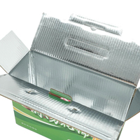 Boîte cadeau isotherme ondulée imprimée de qualité alimentaire avec poignée et doublure en aluminium pour l'emballage de maïs frais congelé