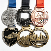 Médailles personnalisées en alliage de zinc creuses 3D en relief, médailles sportives, médailles de marathon, médailles de compétition, médailles souvenir pour les finalistes