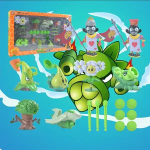 ODM OEM 애니메이션 액션 피규어 식물 대 좀비 4 장난감 세트 시리즈 오리지널 애니메이션 액션 피규어 소프트 실리콘 좀비 장난감
