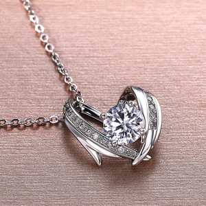 Nuevos collares con colgante de circón hueco de corazón Irregular, collar llamativo de plata eterna para chicas jóvenes dulces - Product Image 4
