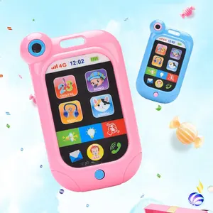 Samtoy 핑크 터치 스크린 조기 교육 장난감 뮤지컬 영어 휴대 전화 아기 전화 장난감