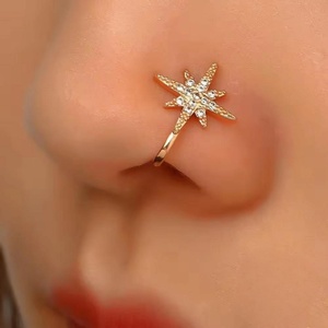 Anillo de Nariz Clásico de Plata de Ley 925 de 18k para Mujer, Piercing de Nariz de 7mm con Ópalo, Joyería Fina para Perforación de Nariz - Product Image 2