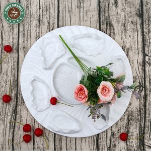 Vaisselle plate en <span class=keywords><strong>porcelaine</strong></span> créative, hôtel, cuisine occidentale, <span class=keywords><strong>assiette</strong></span> de service ronde en céramique pliable - Product Image 2