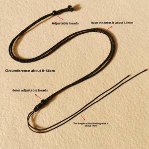 สร้อยคอเชือกหนางานประดิษฐ์ทำด้วยมือแบบเรียบง่ายจี้หินอาเกตคริสตัลสร้อยคอเงิน - Product Image 3