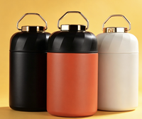Thermos isotherme classique portable en acier inoxydable avec poignée, anti-fuite, pour soupe, idéal pour le bureau, l'école et les voyages