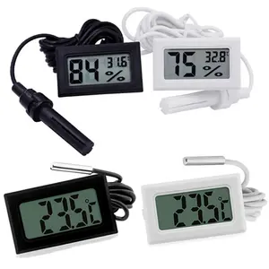 Mini Digital LCD Sensor Suhu Tester Kelembaban Meter Termometer Hygrometer Gauge Tahan Air Probe untuk Indoor Outdoor