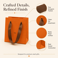 Sac cadeau en papier orange miniature personnalisé avec poignées en ruban pour les cadeaux de mariage, les cadeaux de remerciement pour les invités et les souvenirs de fête