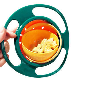 Nouveau Porudtcs bébé bols ensemble d'alimentation personnalisé rond unspillable <span class=keywords><strong>Anti</strong></span> déversement gyroscope bébé bol 360 rotatif bébé bol sans BPA - Product Image 3