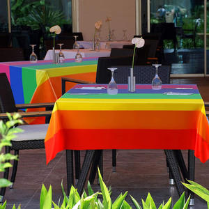 <span class=keywords><strong>Mantel</strong></span> versátil con rayas arcoíris, <span class=keywords><strong>mantel</strong></span> desechable, grueso, envuelto individualmente, plástico duradero, decoración festiva para todas las estaciones - Product Image 6