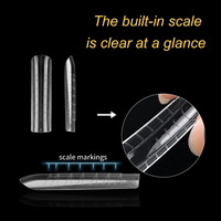 Formes à ongles carrées transparentes réutilisables avec échelle intégrée, 120 pièces, double usage, pour extensions d'ongles, acrylique et gel de construction Poly Gel