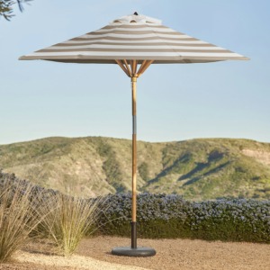 Parasol de jardin moderne de 2,7 m, résistant au vent, rayé, en polyester, de luxe, pour restaurant, marché - Product Image 2
