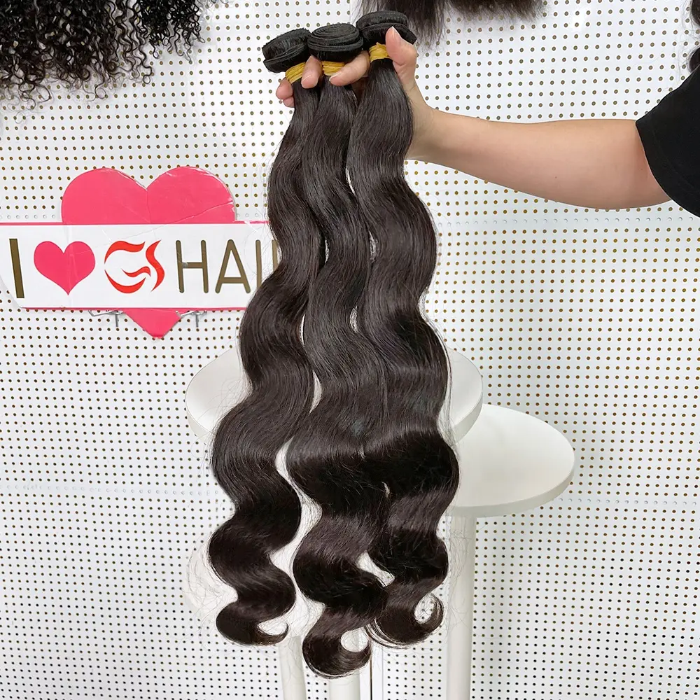 GS capelli vergini umani all'ingrosso, cuticola allineata prodotti per capelli per donne nere, indiano fornitore di capelli dall'India per le donne nere